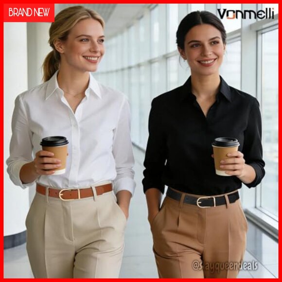 3 Pack Women's Faux Leather Belts Gold Buckle for Jeans Dresses - Picture 4 of 7